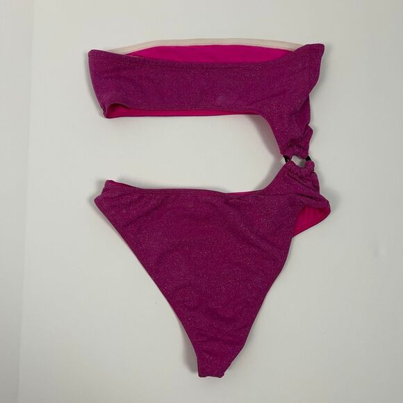 Bydee Monte Carlo Strapless Cut-Out One Piece Swim Magenta - Picture 5 of 7